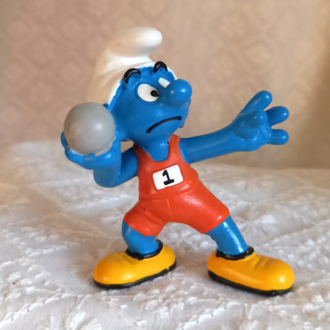 20742 Shotputter Smurf (Kugelstosser Schlumpf)