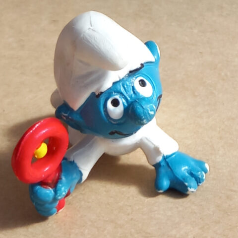 20179 White Baby Smurf with Rattle (Babyschlumpf Weiss)